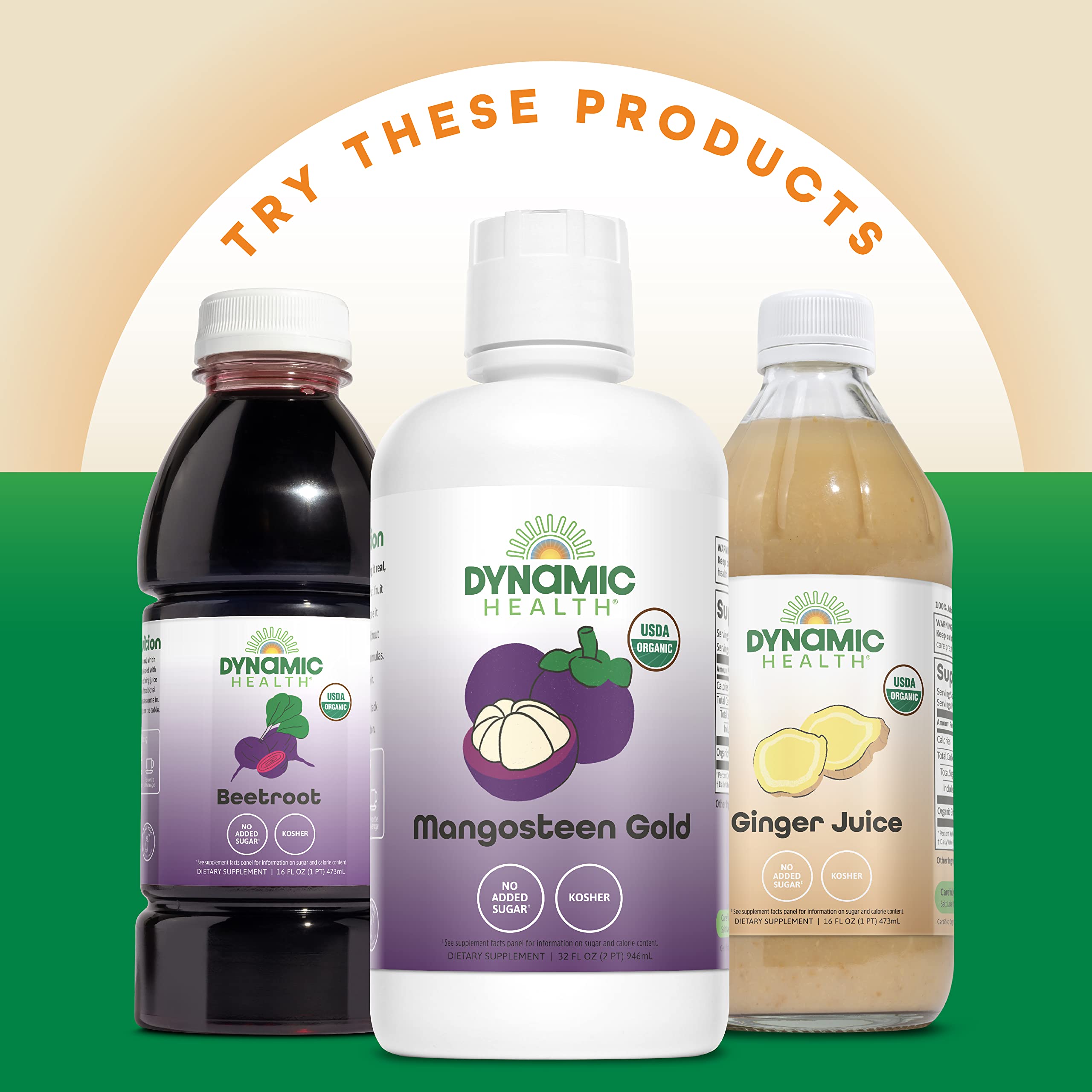 Dynamic Health Pure Black Cherry Juice Concentrate packaging, vegan, kosher, halal certifications highlighted.