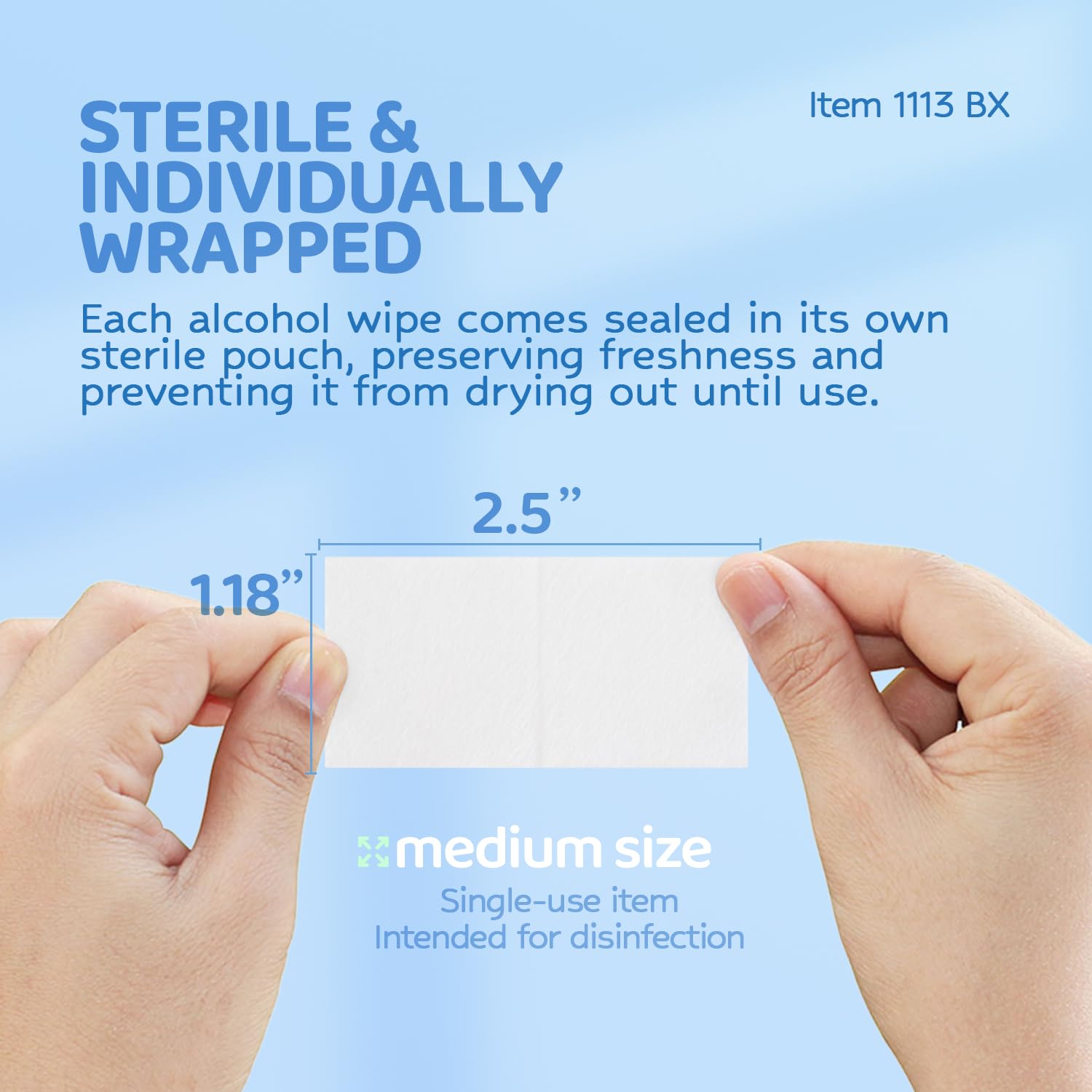 Dynarex 1113 sterile pad, individually packaged for single-use convenience