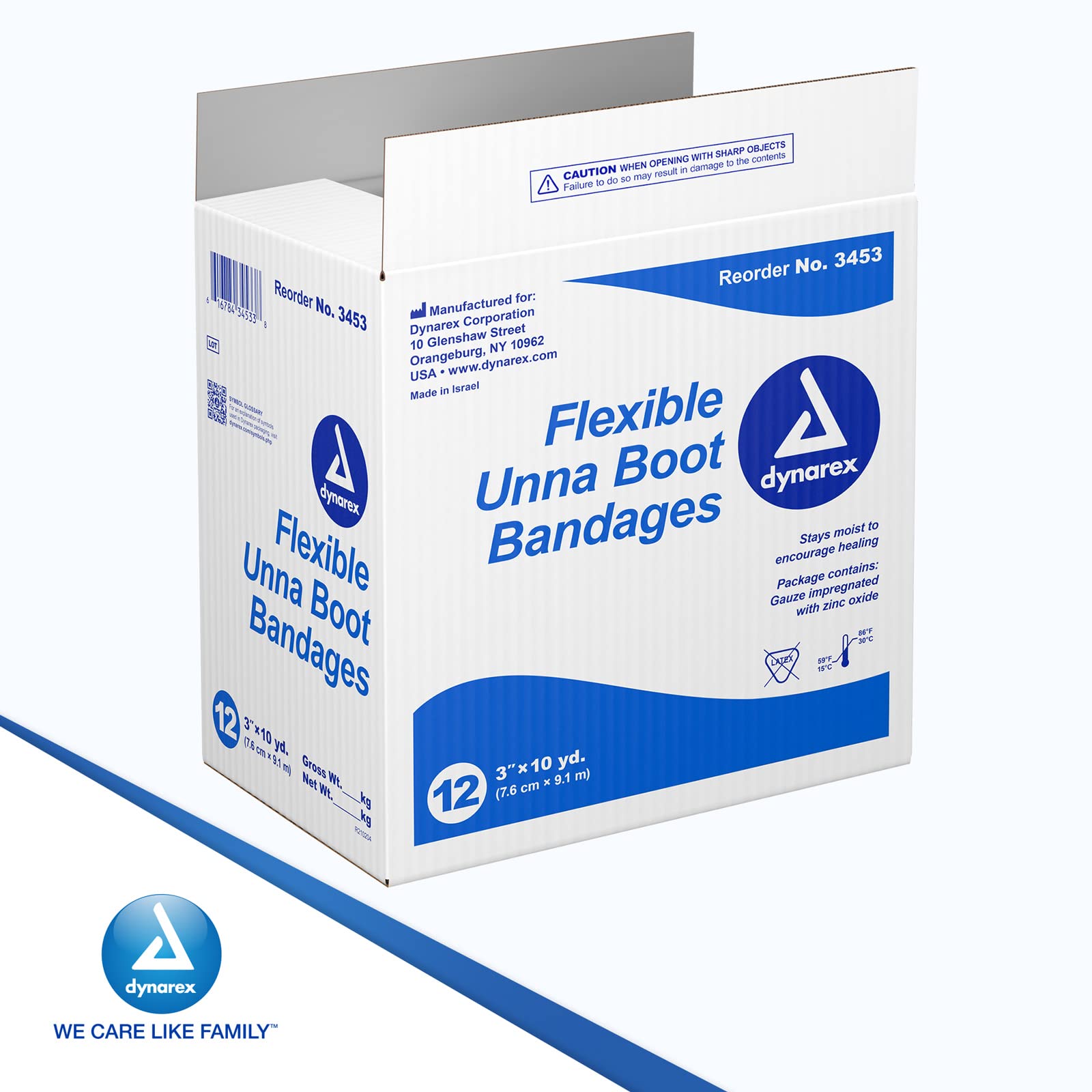 Dynarex 3453 Unna Boot bandage uses cotton gauze and zinc oxide