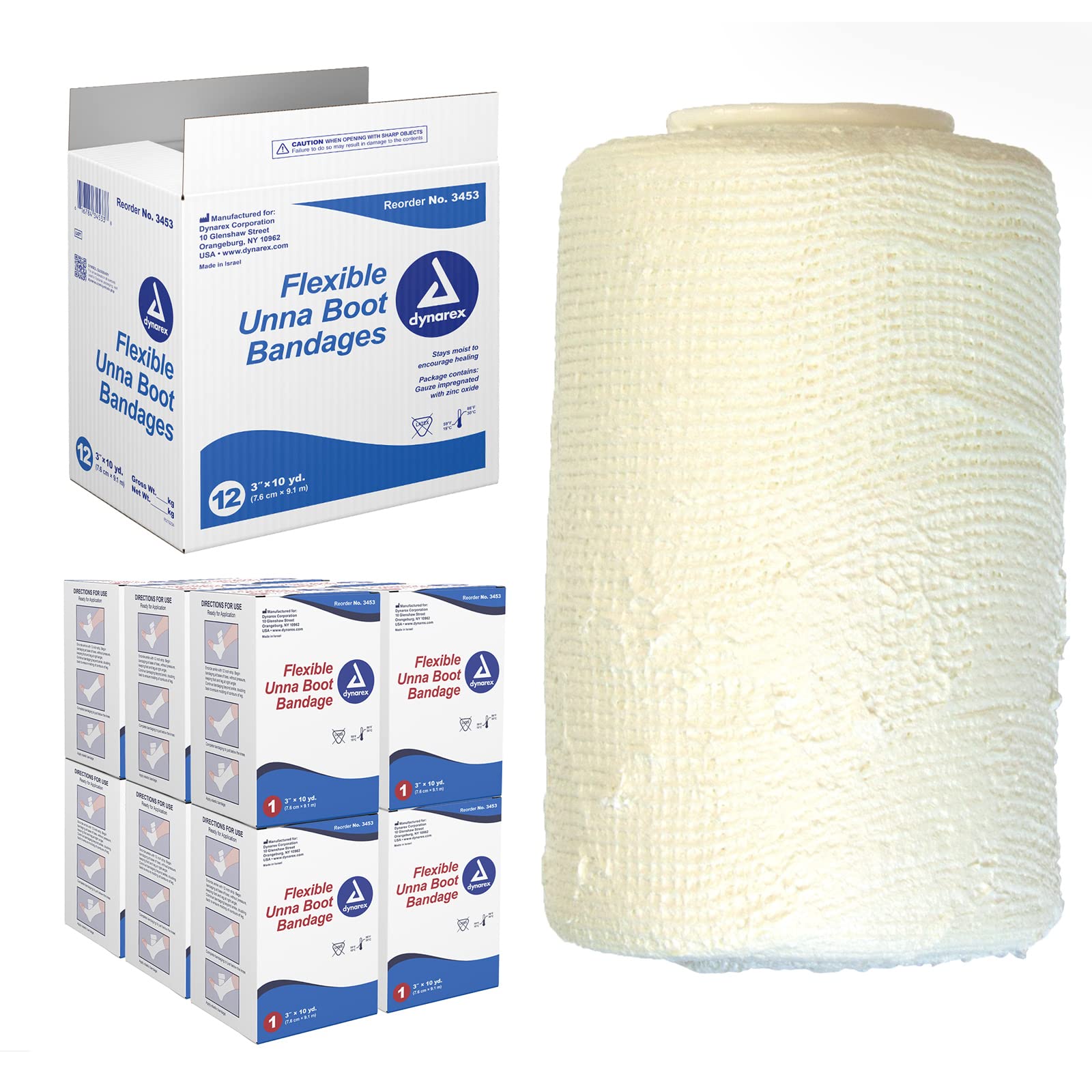 Dynarex 3453 Unna Boot bandage toe to knee wrap for customized compression