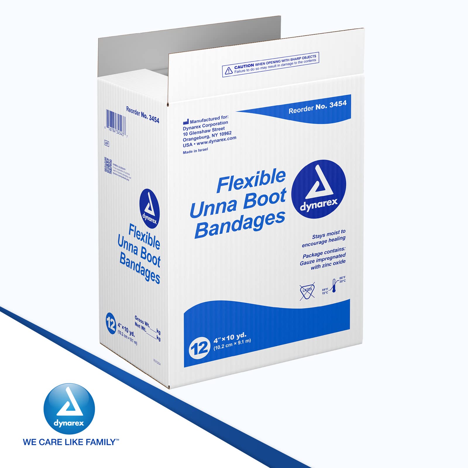 Compact packaging case highlights convenience for clinicians and home use of Dynarex.