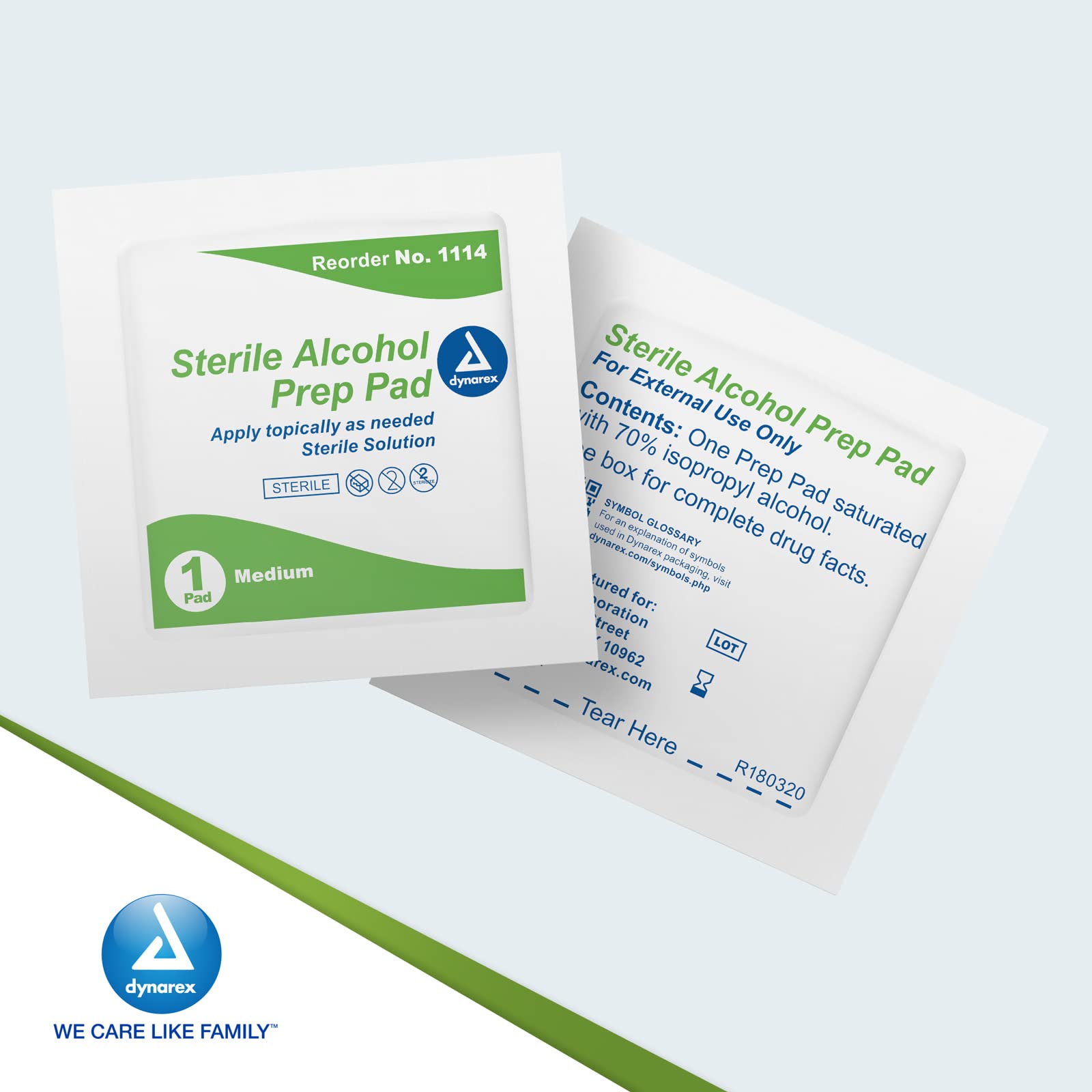 Latex-free medical-grade Dynarex pads manufactured for compliant cleansing.