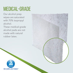 Pad saturated with 70% isopropyl alcohol for effective skin cleansing.