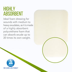 Dynarex CuraFoam 6x6 pack delivers versatile primary dressing for larger wounds.