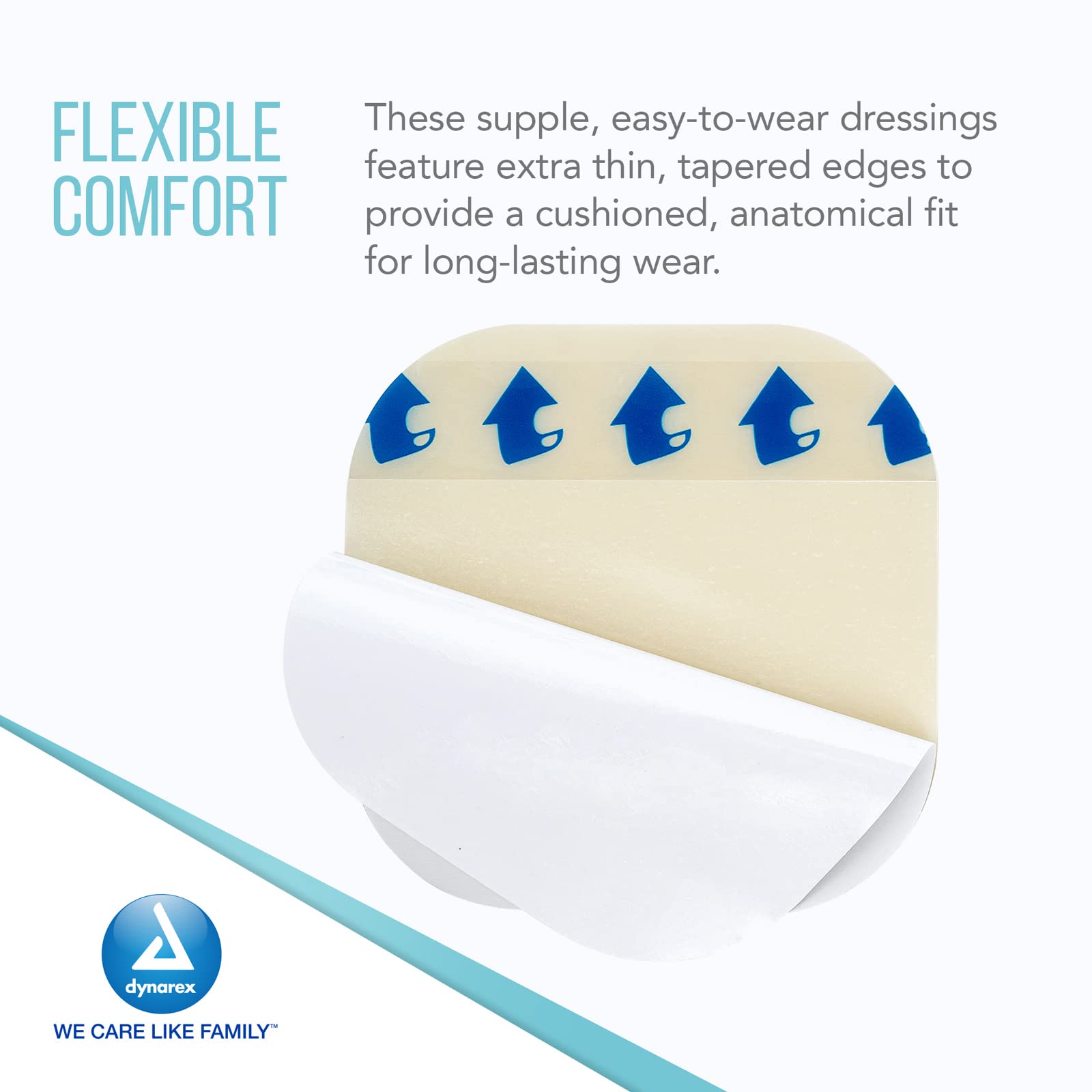 Dynarex Dynaderm hydrocolloid dressings cut to fit irregular areas