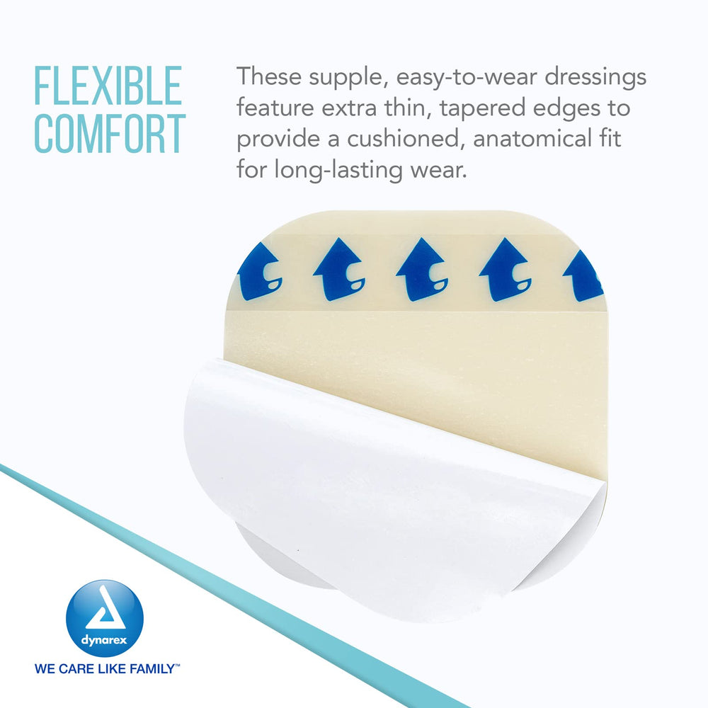 Dynarex Dynaderm hydrocolloid dressings cut to fit irregular areas