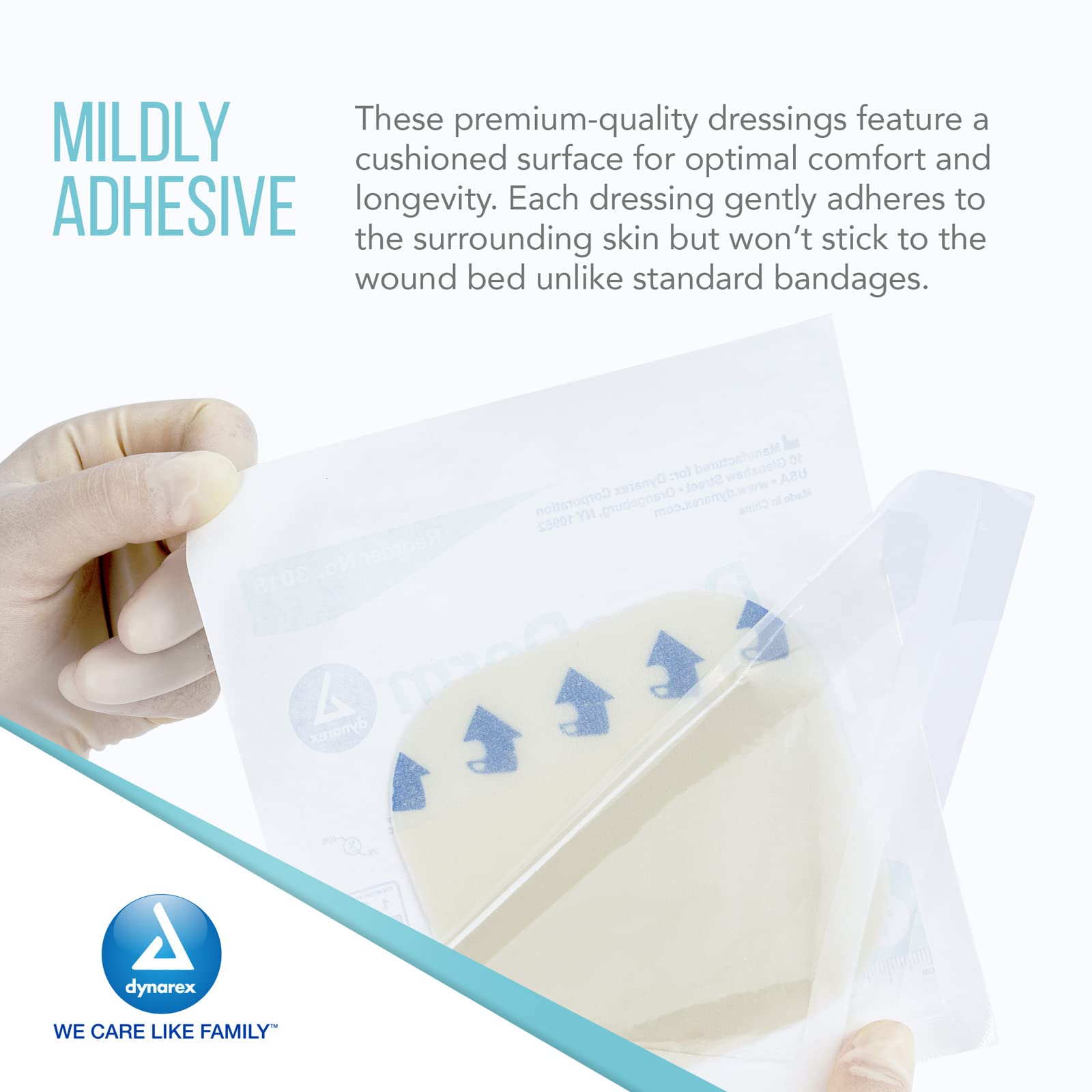 Dynarex Dynaderm hydrocolloid dressings create a waterproof barrier while absorbing fluids