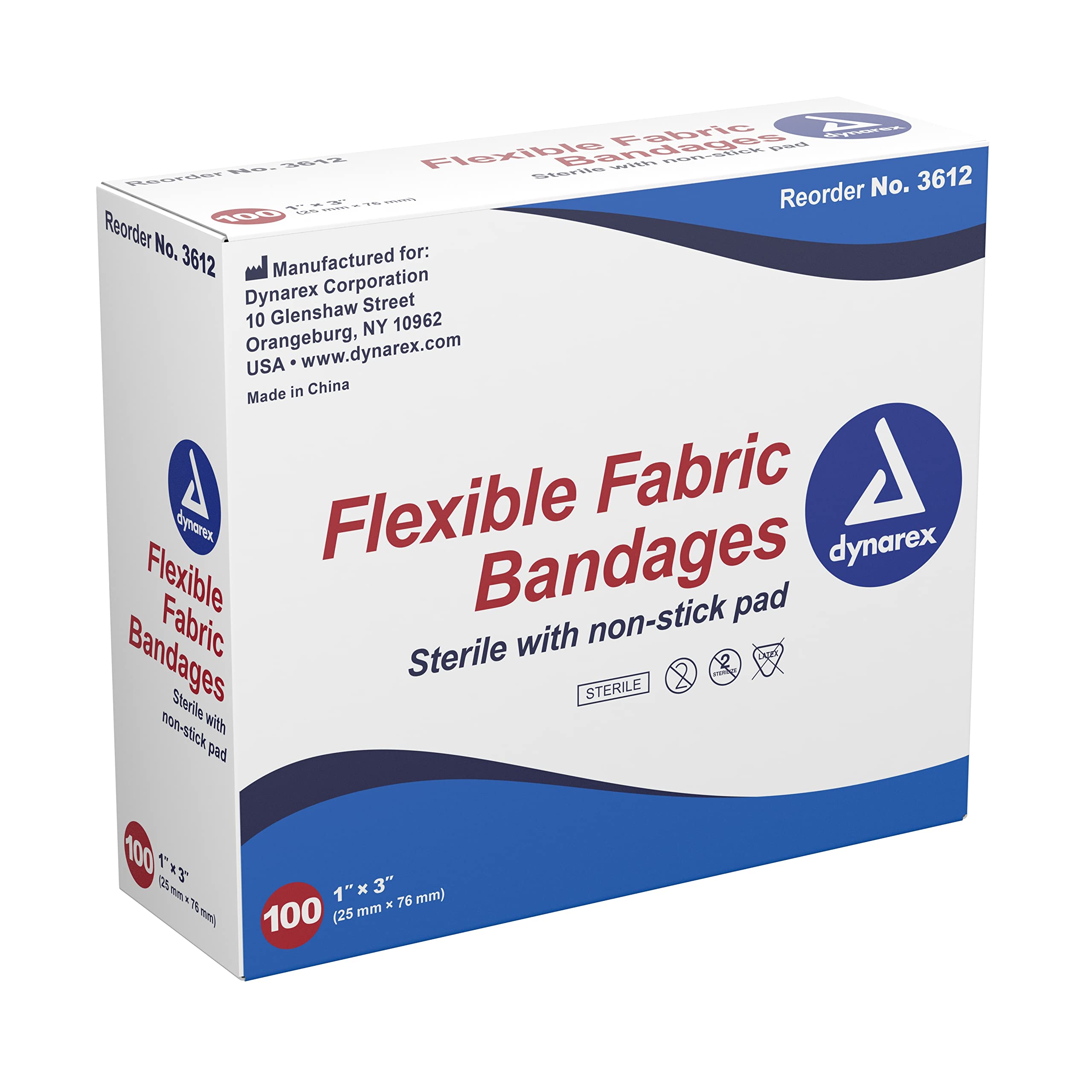 Dynarex latex-free adhesive fabric bandage contours to skin for comfortable wear.