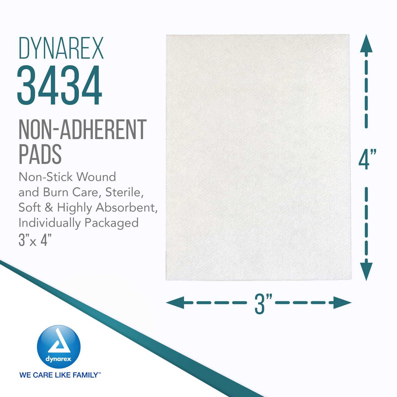 Dynarex non-adherent pad sterile individually wrapped for on-the-go care