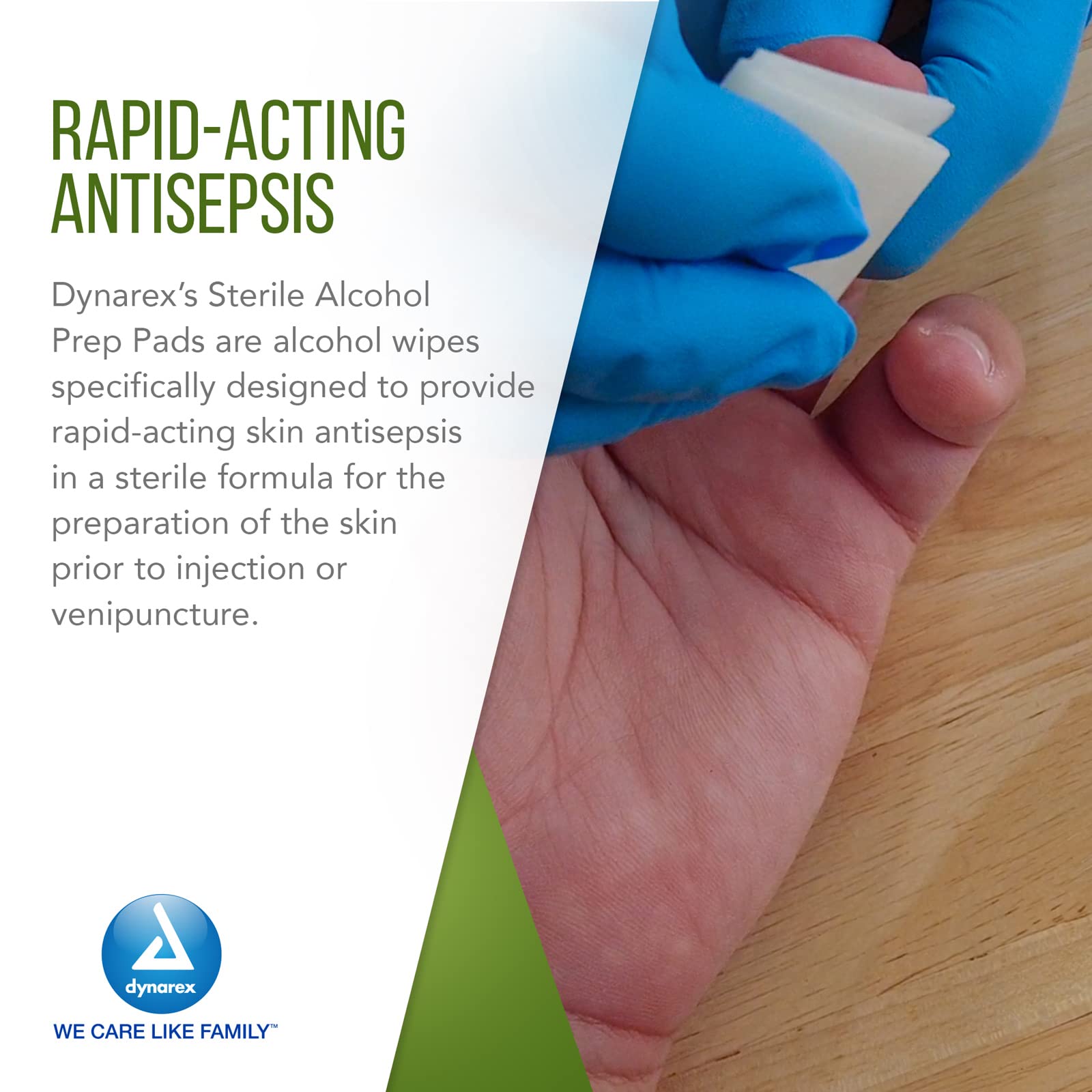 Dynarex nonwoven absorbent pad for thorough skin preparation
