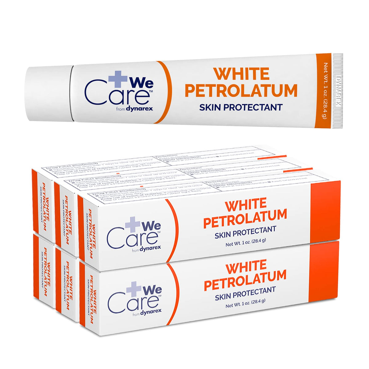 Dynarex Petrolato Blanco: tubo 1 oz frente, protege y humecta piel seca