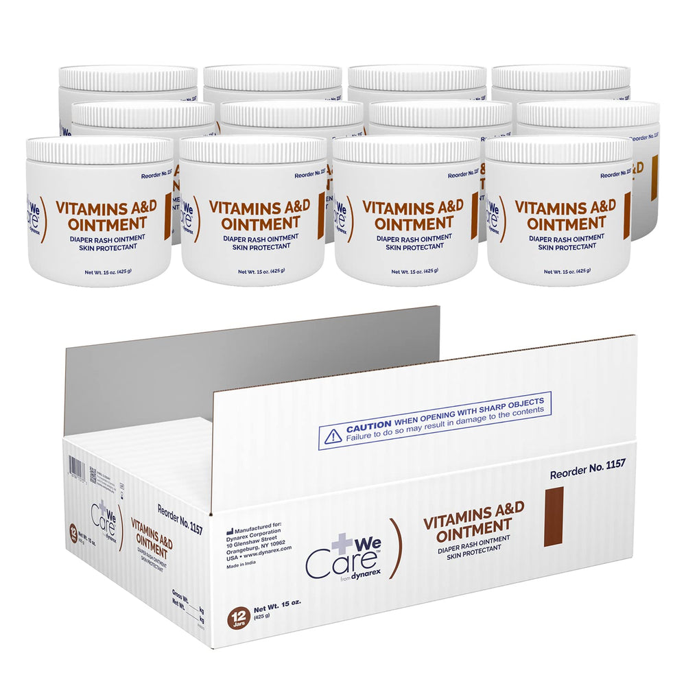 Dynarex Vitamins A and D Ointment front label highlighting convenient daily moisturizing.