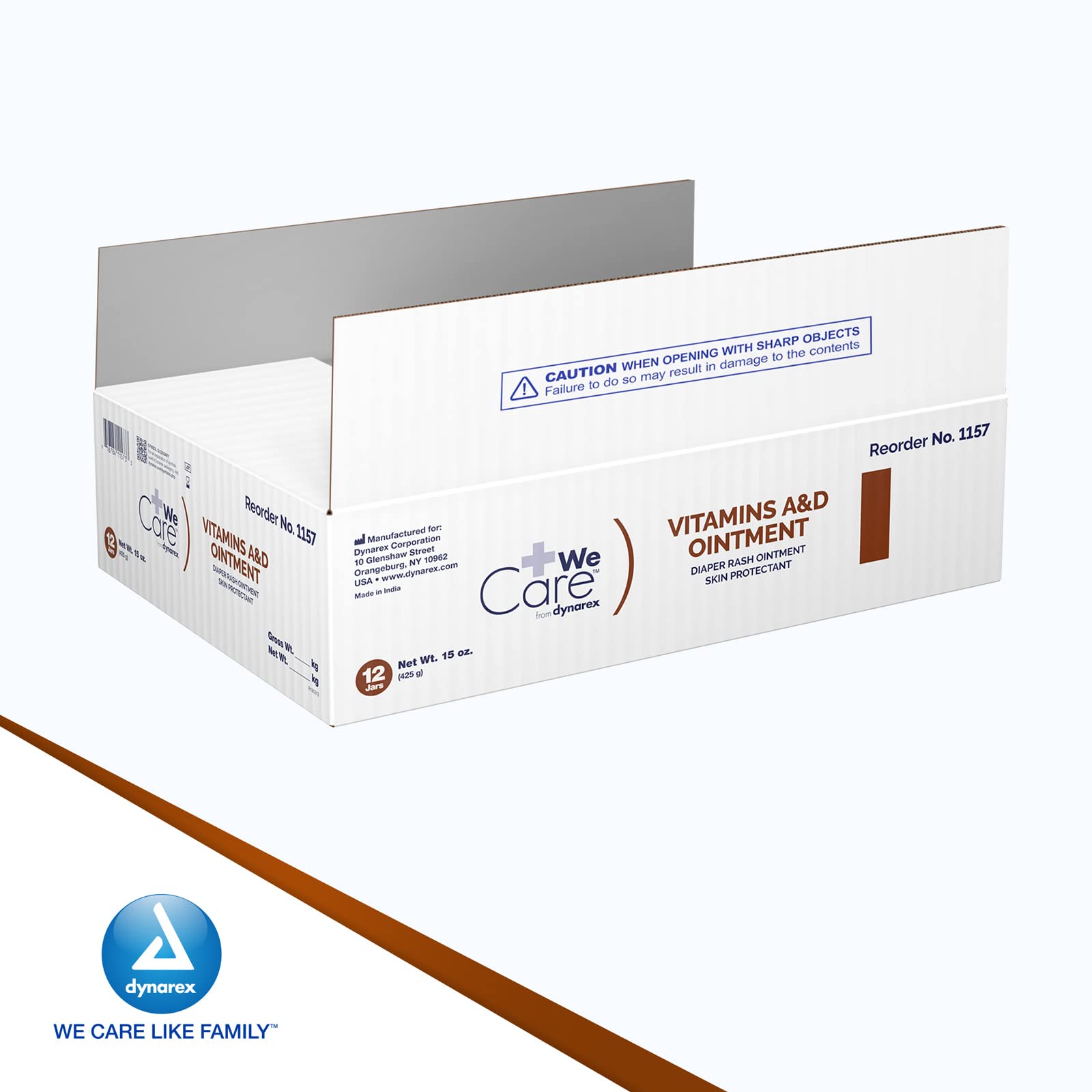 Bulk 15 oz Dynarex ointment jars suitable for family use.