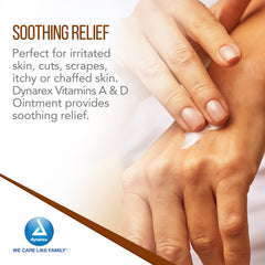 Diaper rash care with Dynarex Vitamins A and D Ointment on delicate skin.