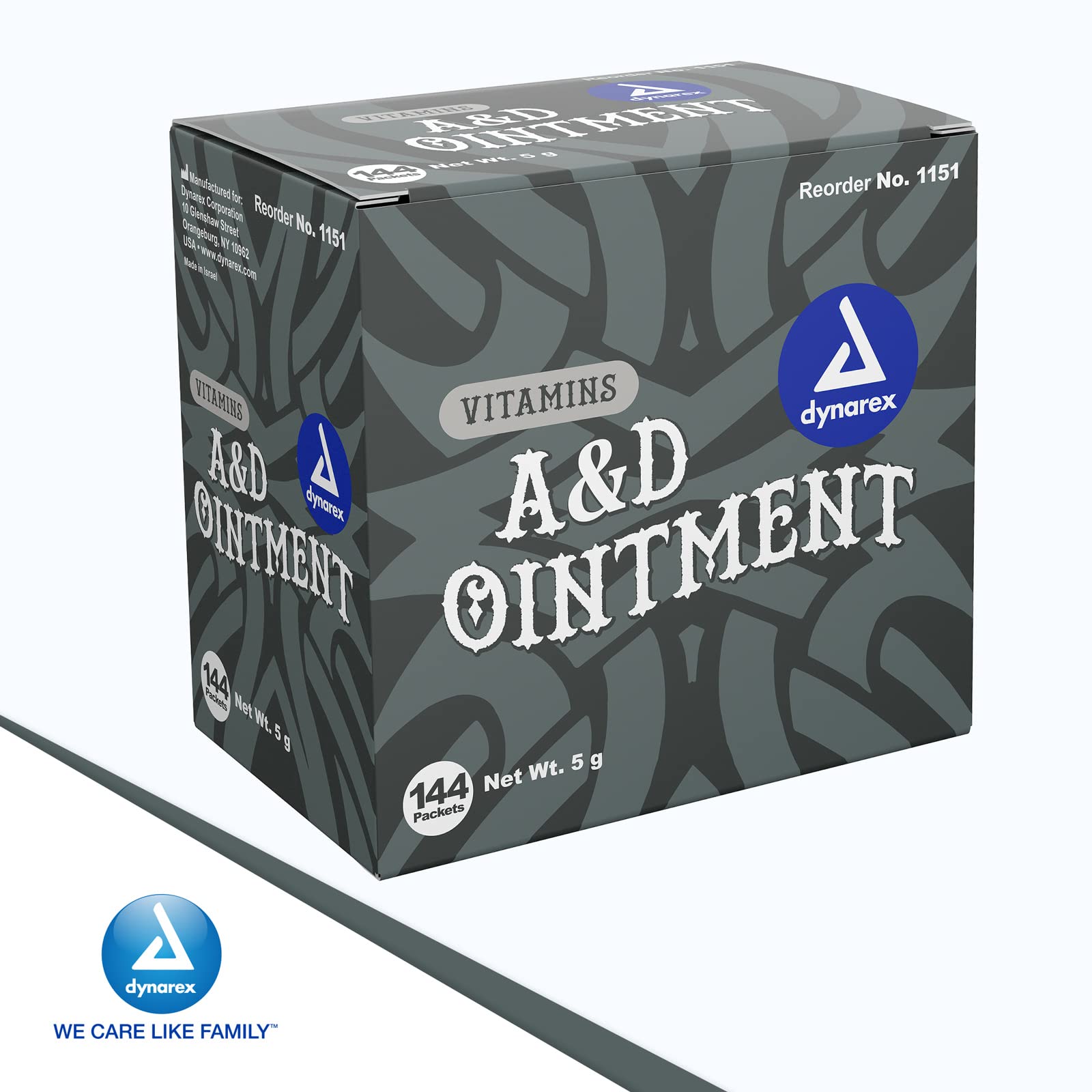 Dynarex Vitamins A&D Ointment protects and nourishes minor skin irritations.