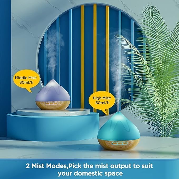 Dynooper essential oil diffuser with adjustable night light ambience