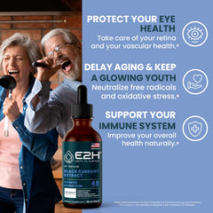 E2H Black Currant Extract pour showing smooth liquid flow.
