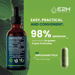 E2H Liquid Drops in a glass with vibrant green color