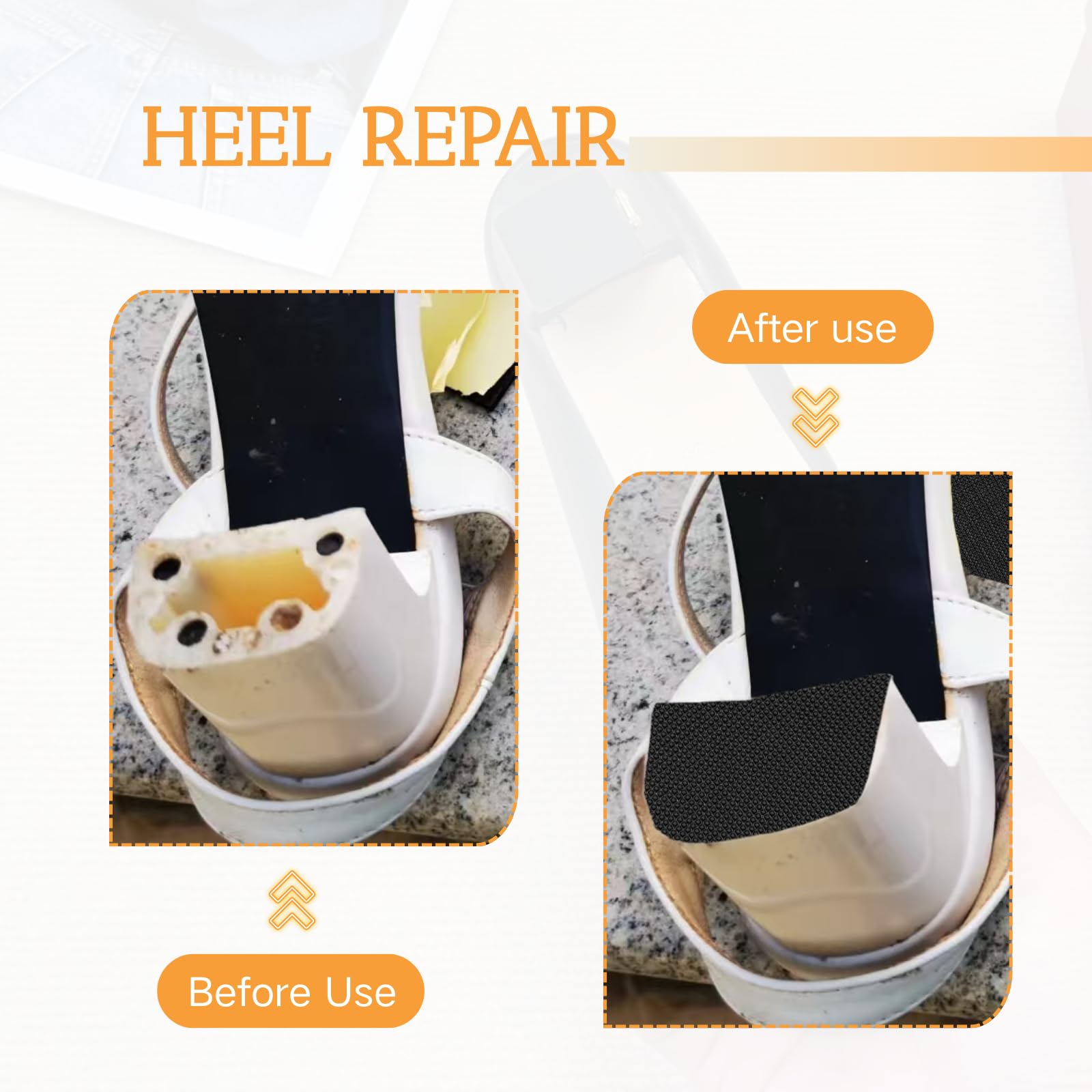 EACOZY anti-slip diamond pattern improves traction on repaired heels.