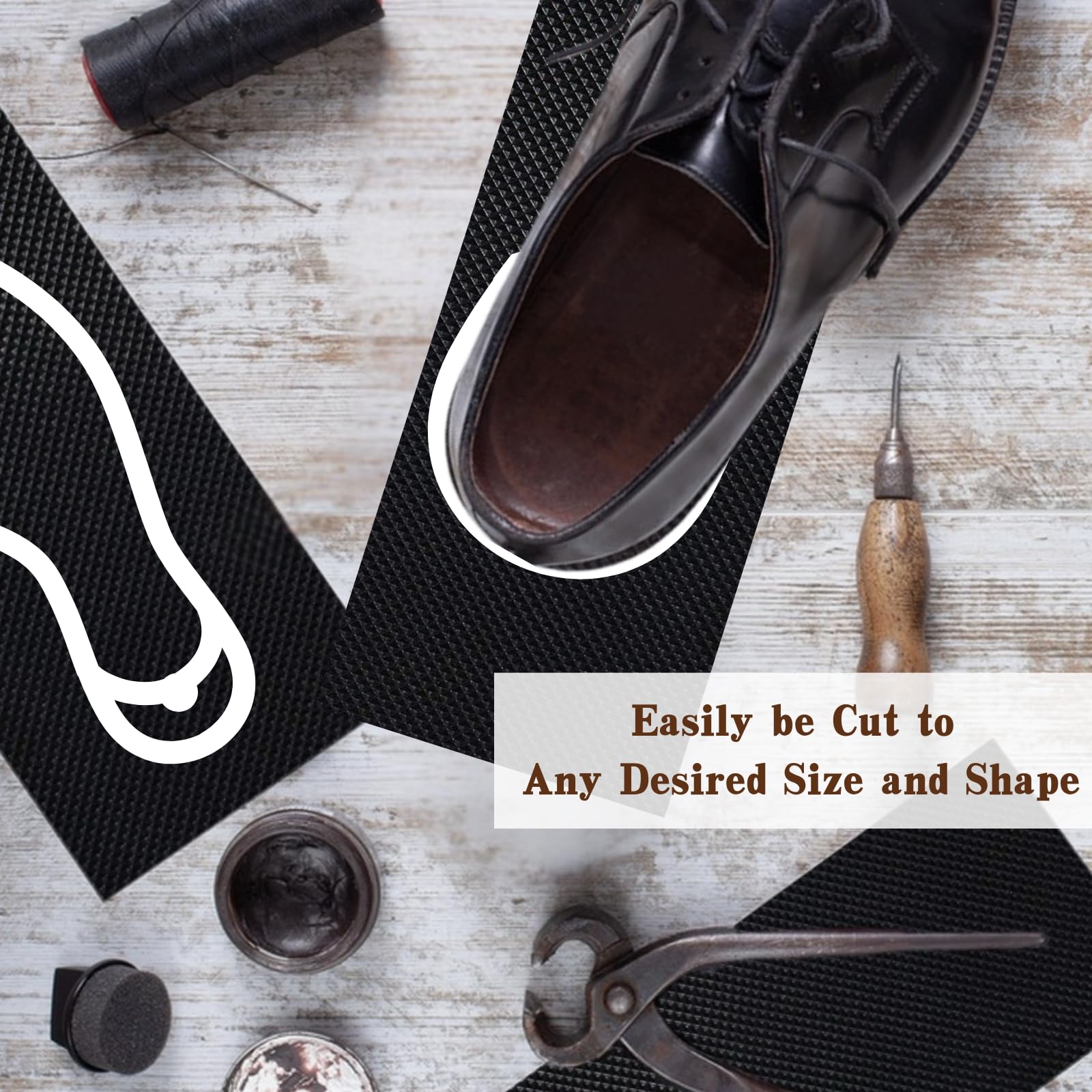 EACOZY cut-to-fit sheet ready for boot and heel repairs.