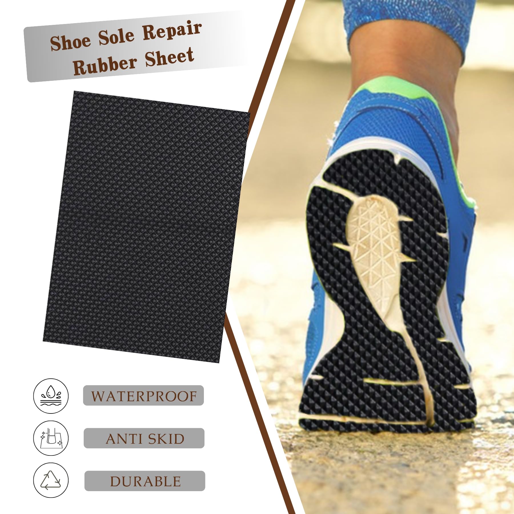 EACOZY flexible sole sheet bends to fit curved shoe bottoms.