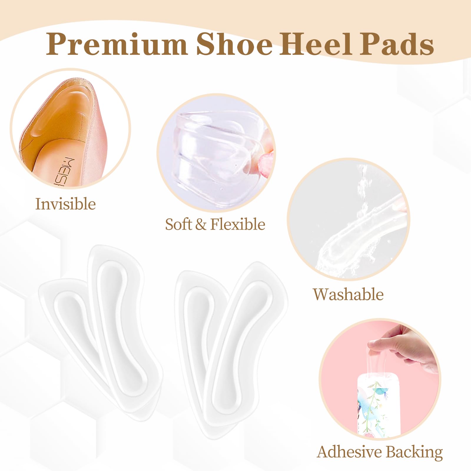 EACOZY invisible heel inserts remain unseen yet provide comfort