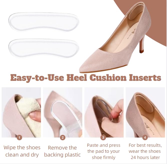 EACOZY soft silicone gel cushion reduces friction at the heel