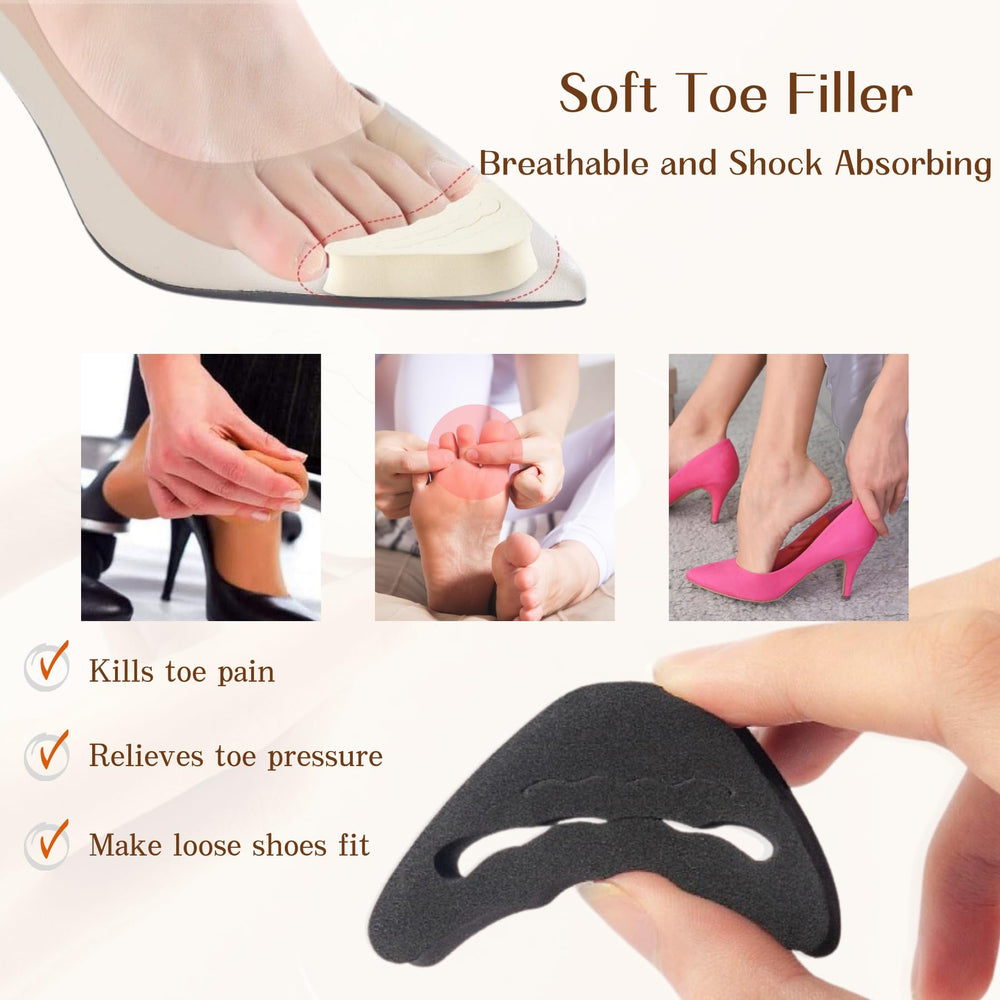 EACOZY toe filler inserts prevent slipping in loose shoes