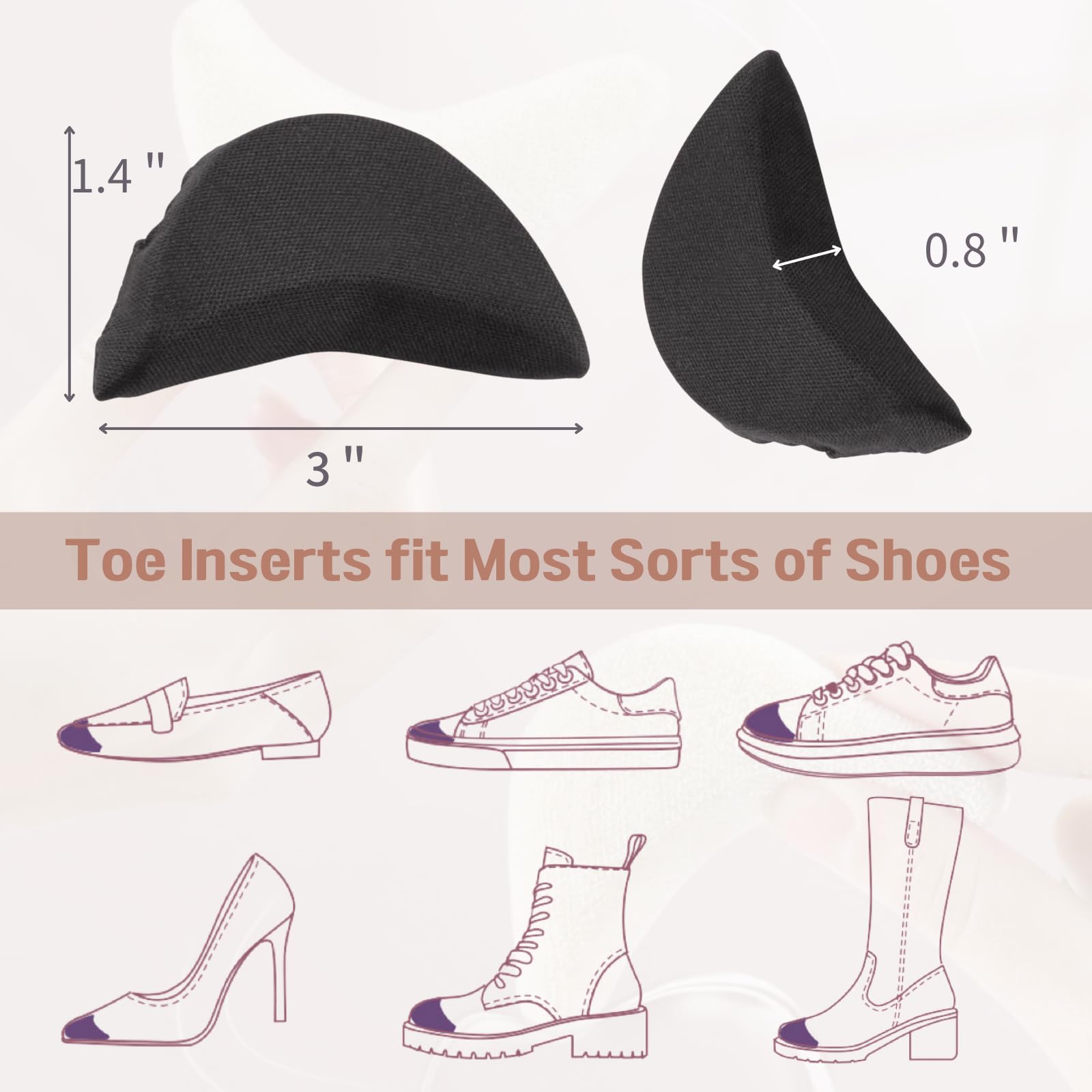 EACOZY toe inserts suit men and women across various shoes