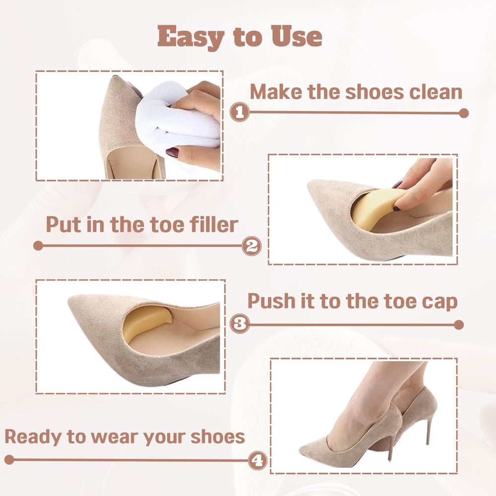 EACOZY toe inserts fit under pointed toes in flats