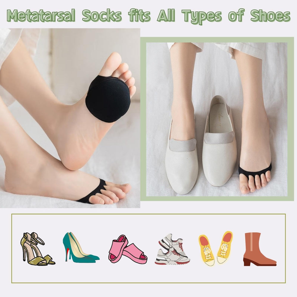EACOZY versatile forefoot socks suitable for pumps, sneakers, and sandals for daily wear.