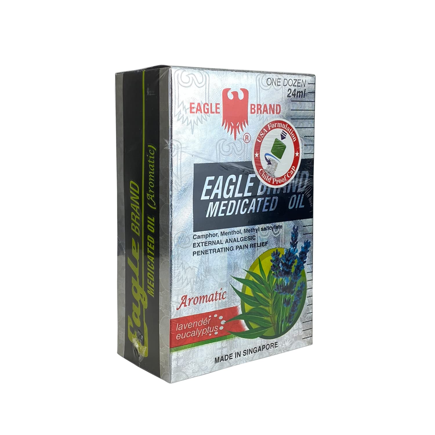 Eagle 12-pack box containing 12 individual 0.8 oz bottles.