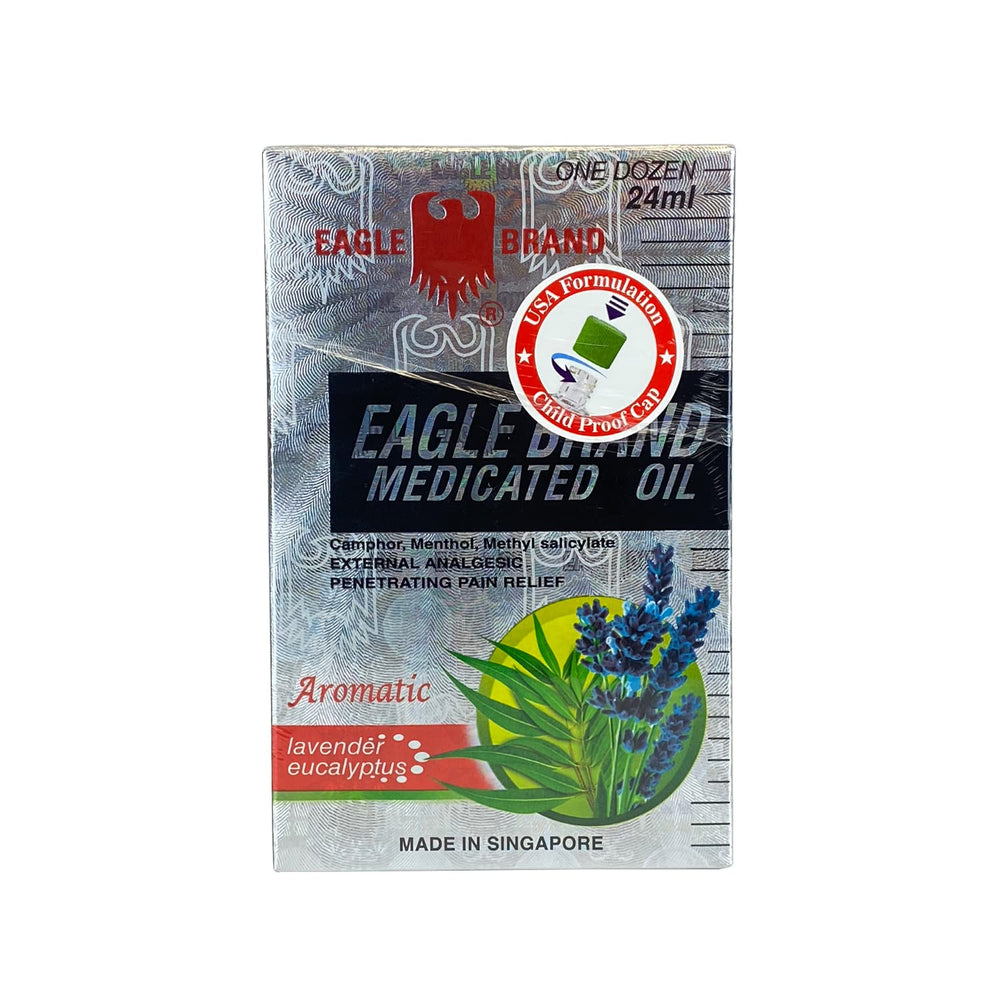 Eagle lavender eucalyptus oil cap enabling portable, on-the-go application.