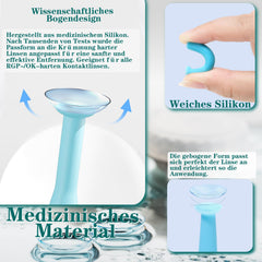 eagosion hard-lens remover suction cup in use for easy lens removal