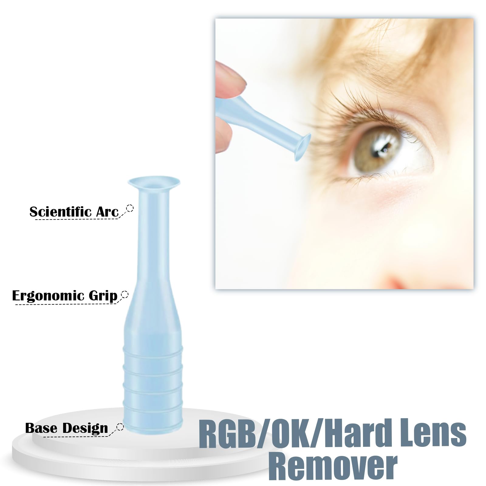 Suction cup remover used on a hard lens for gentle removal