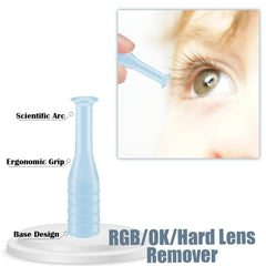 Suction cup remover used on a hard lens for gentle removal
