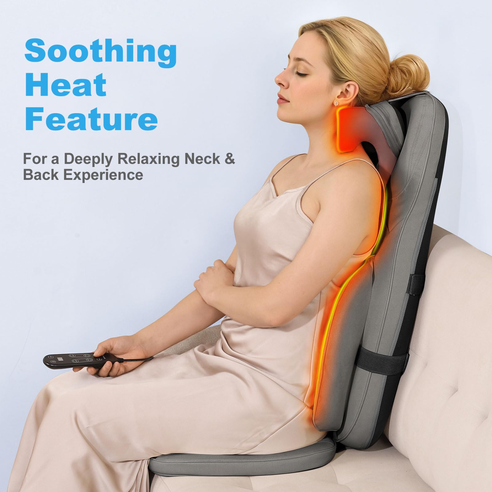 Eagye massager remote control for easy intensity adjustments.