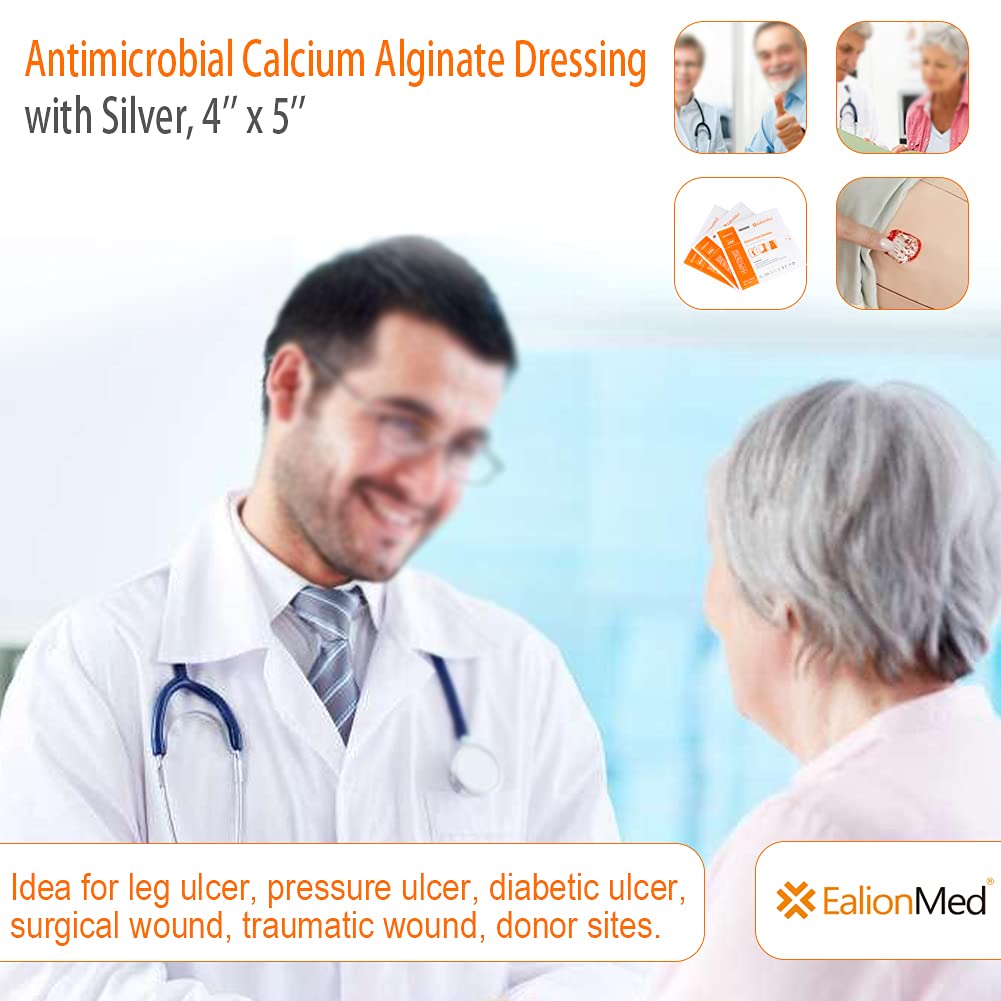 EalionMed high absorbency alginate dressing 4x5 traps exudate while keeping a moist bed