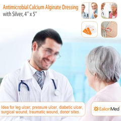 EalionMed high absorbency alginate dressing 4x5 traps exudate while keeping a moist bed
