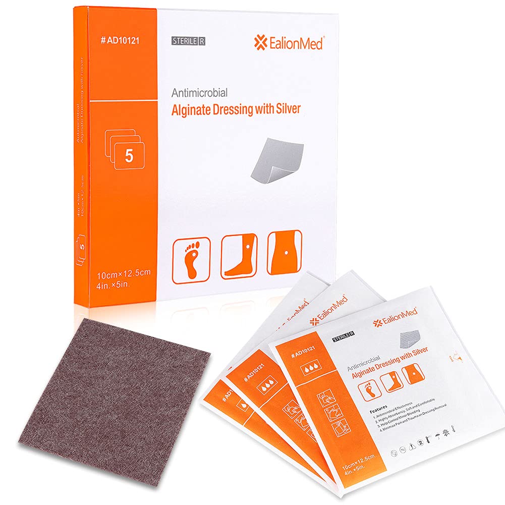 EalionMed silver calcium alginate pad 4x5 helps maintain moisture for wound care