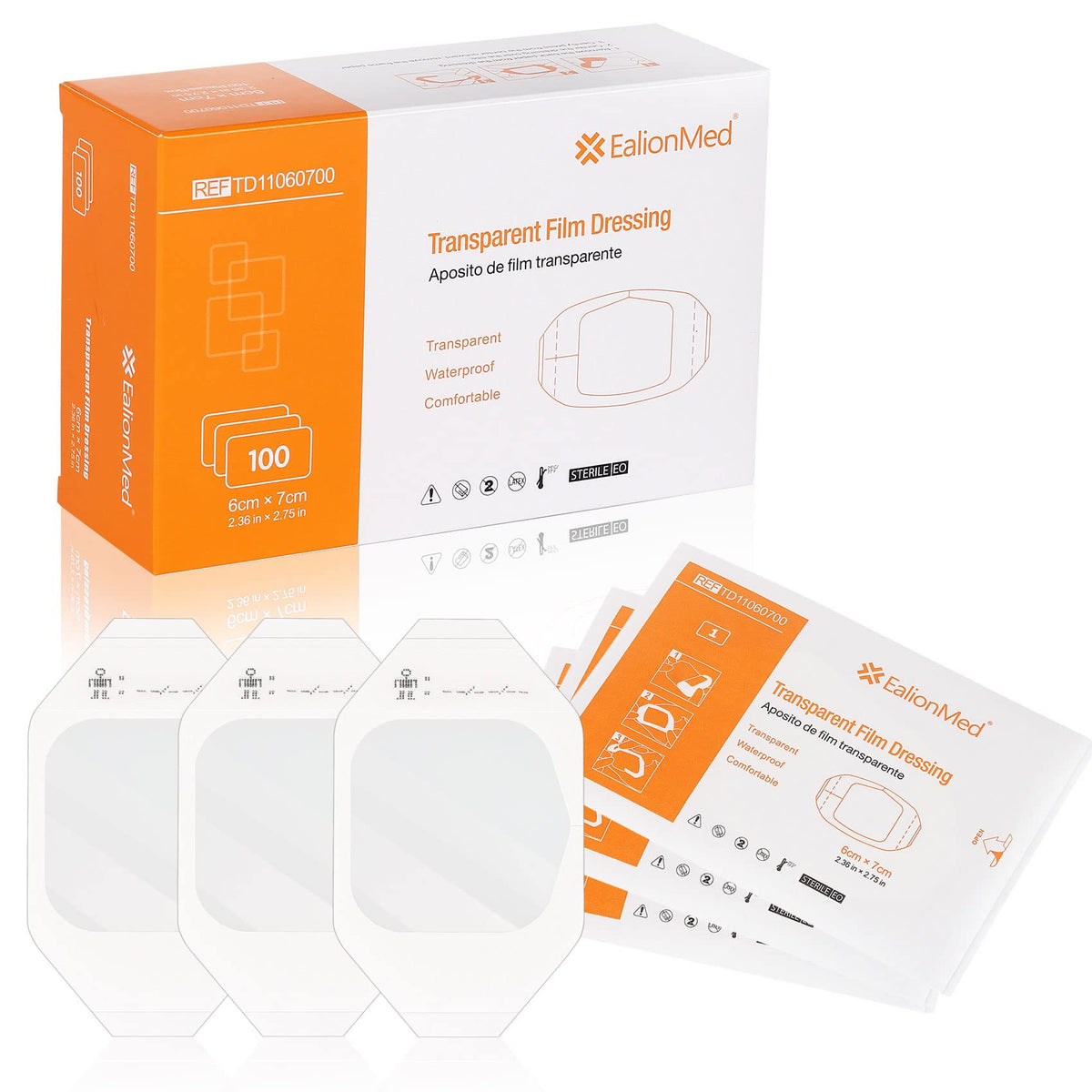 EalionMed transparent film dressing offers a clear, breathable shield for wounds