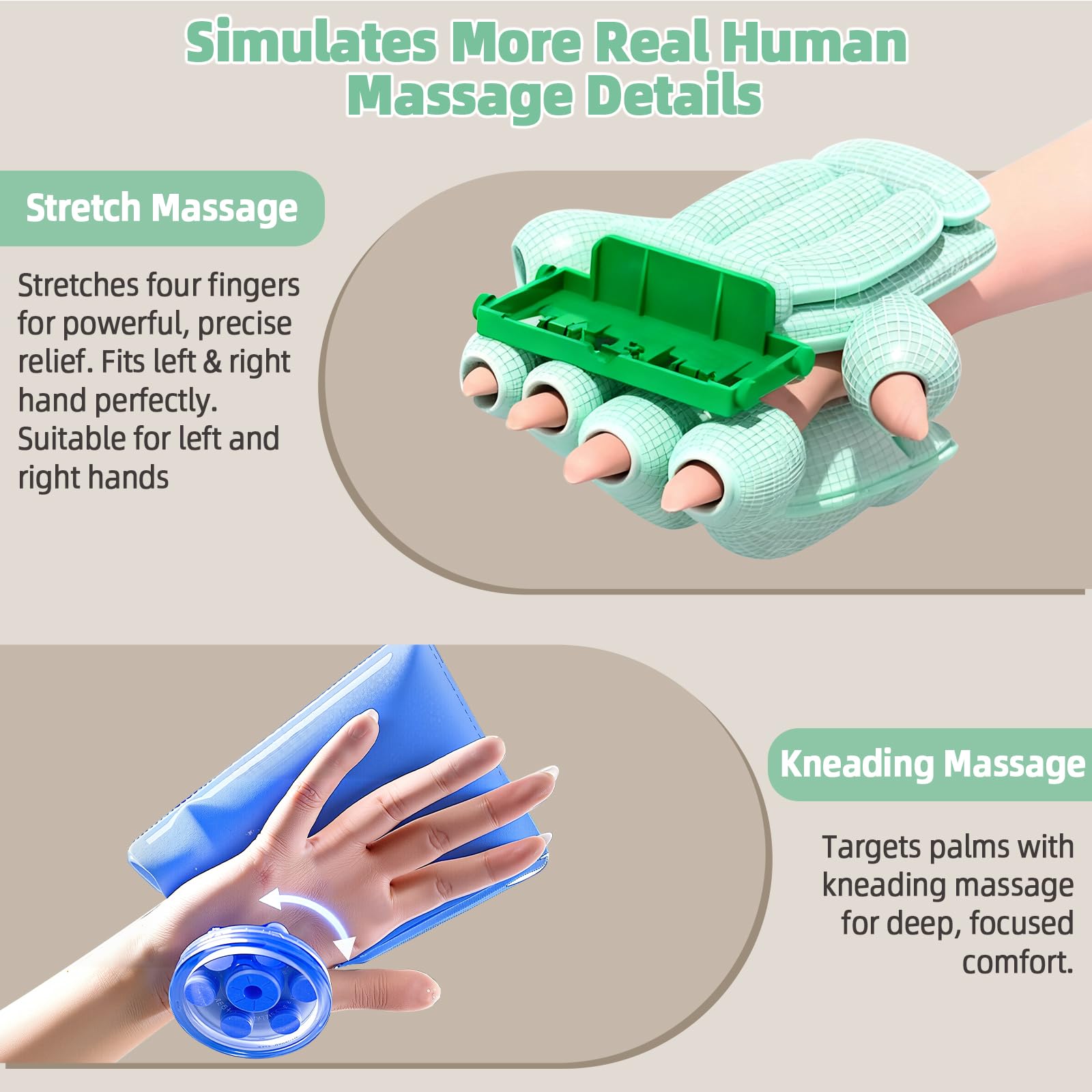 Ealken Hand Massager five-finger separation design targets full finger relaxation
