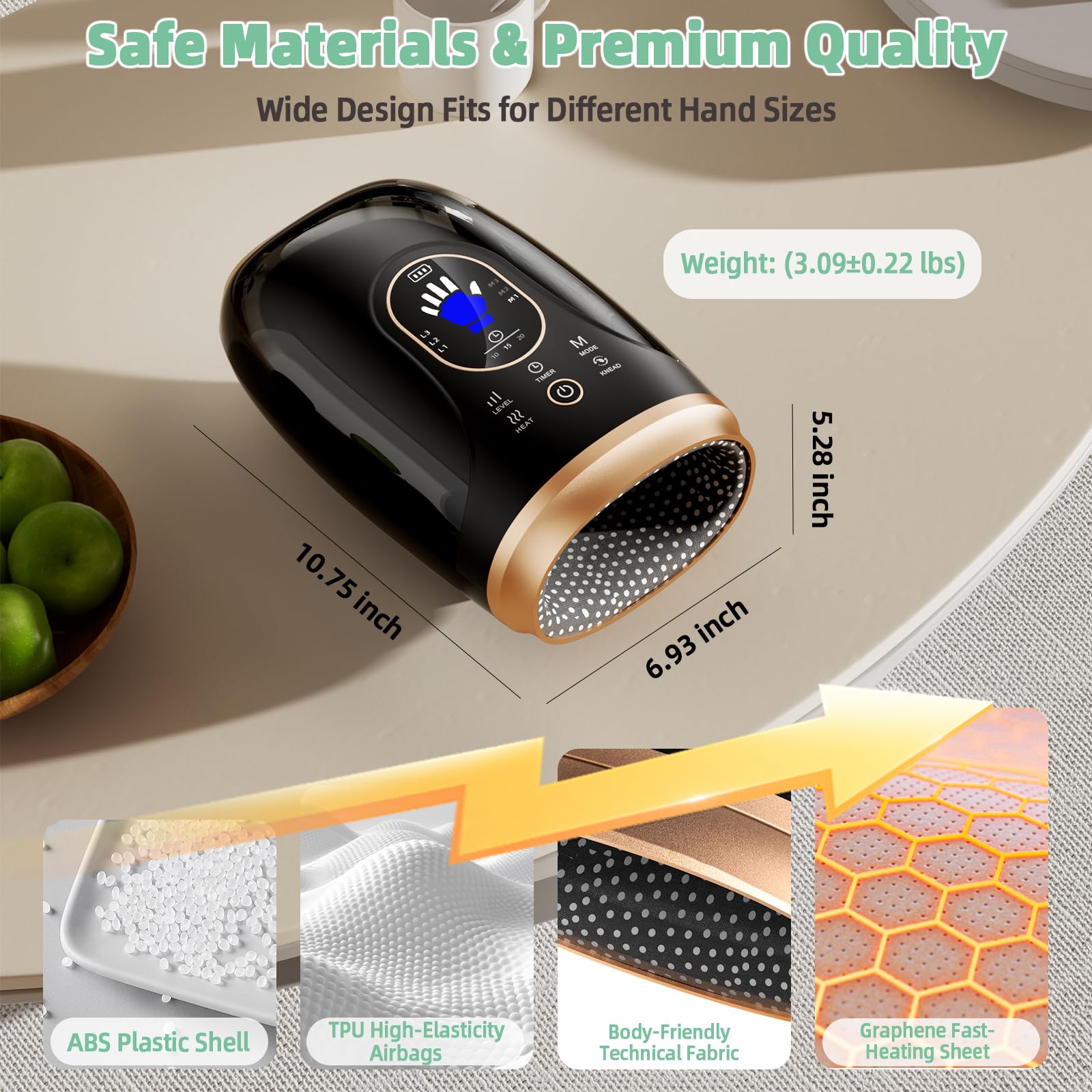 Ealken Hand Massager palm rollers provide consistent kneading across the hand
