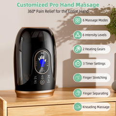 Ealken Hand Massager display shows six massage modes for customization