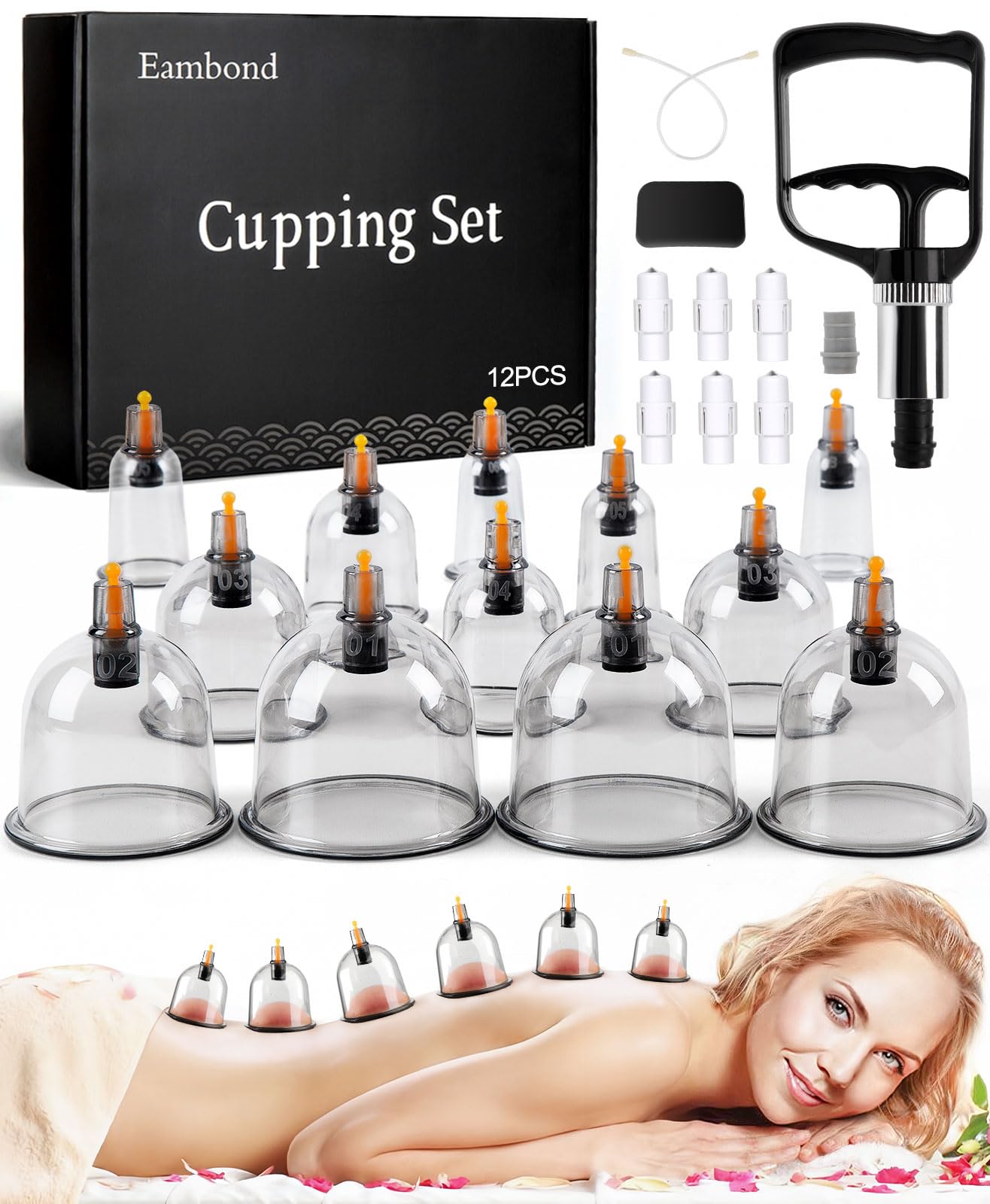 Eambond cupping kit full set with pump for at-home muscle relief