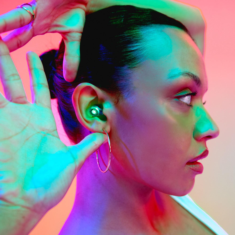 Eargasm Earlights at a concert show safe listening while enjoying music