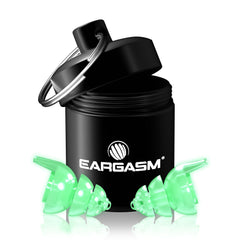 Eargasm Smaller Ears earplugs glowing at night for nightlife protection