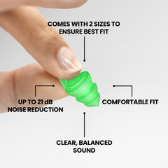 Crystalline filters in Eargasm earplugs preserving sound clarity