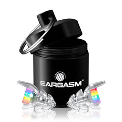 Eargasm Smaller Ears Earplugs in a compact case for portable protection.