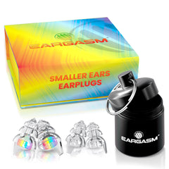 Eargasm Smaller Ears Earplugs worn at a live concert balance sound and protection.